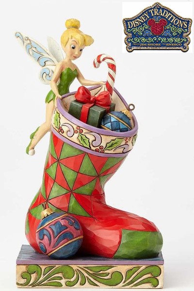 Disney Traditions by Jim Shore Christmas Tinkerbell Statue, Razors Edge Collectibles